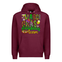 Burgundy Mardi Gras drinking team Premium Hoodie - HowdyJamesFarm