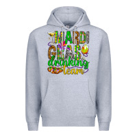 Heather Grey Mardi Gras drinking team Premium Hoodie - HowdyJamesFarm