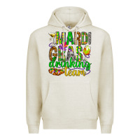 Oatmeal Heather Mardi Gras drinking team Premium Hoodie - HowdyJamesFarm
