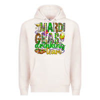 Pale Pink Mardi Gras drinking team Premium Hoodie - HowdyJamesFarm