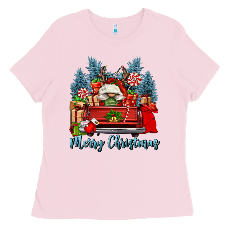 Merry Christmas Gnomes Truck Ladies Tee by FaDigitalArtStudio | Teevron