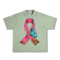 Oil Green cancer ribbon and boxing gloves Urban Heavy Tee - AdoDesignShop