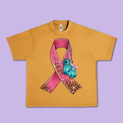Cancer Ribbon And Boxing Gloves Urban Heavy Tee Designed By Adodesignshop