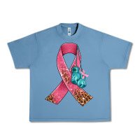 Pebble Blue cancer ribbon and boxing gloves Urban Heavy Tee - AdoDesignShop