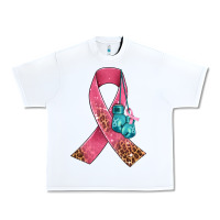 White cancer ribbon and boxing gloves Urban Heavy Tee - AdoDesignShop