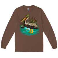 Chestnut fishing pelican camp Long Sleeve Tee - NancyCooperArtShop