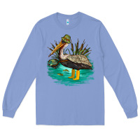 Colony Blue fishing pelican camp Long Sleeve Tee - NancyCooperArtShop