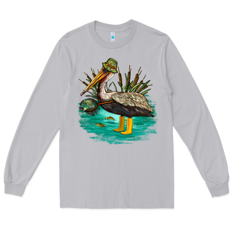 Fishing Pelican Camp Long Sleeve Tee by NancyCooperArtShop | Teevron
