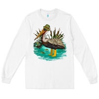 White fishing pelican camp Long Sleeve Tee - NancyCooperArtShop