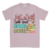 Lilac just a girl who loves books and coffee Classic Tee - MaliasSmallBusiness