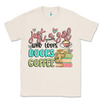 Natural just a girl who loves books and coffee Classic Tee - MaliasSmallBusiness