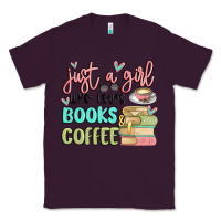 Plum just a girl who loves books and coffee Classic Tee - MaliasSmallBusiness