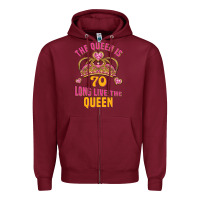 The Queen Is 70 Long Live The Queen Zipper Hoodie | Teevron