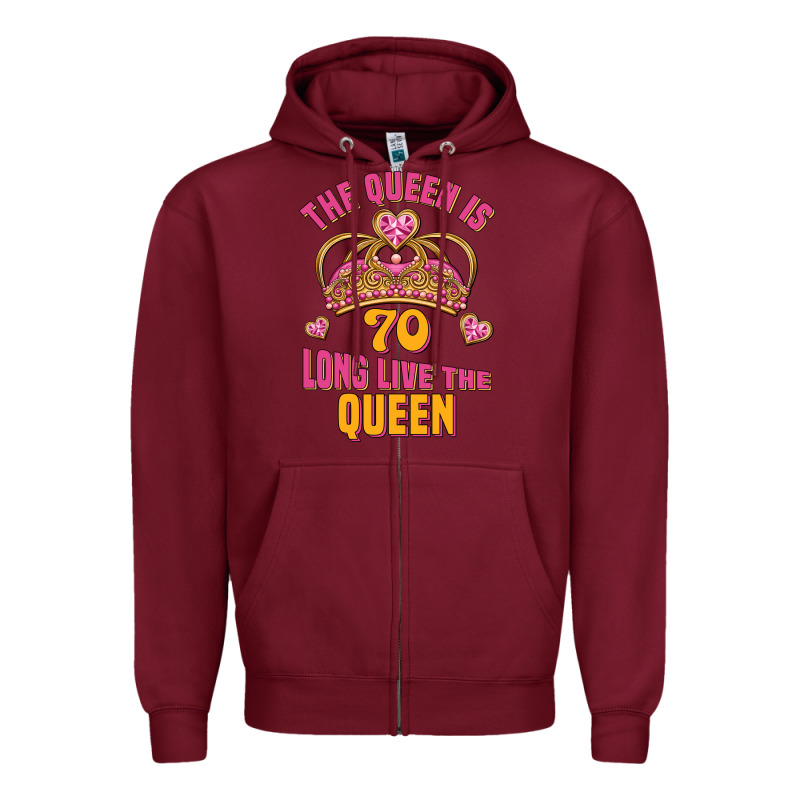 The Queen Is 70 Long Live The Queen Zipper Hoodie by Jasminsmagicworld | Teevron
