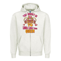 Oatmeal Heather the queen is 70 long live the queen Zipper Hoodie - Jasminsmagicworld