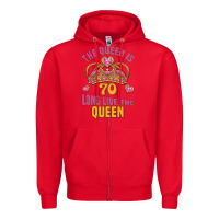 Red the queen is 70 long live the queen Zipper Hoodie - Jasminsmagicworld
