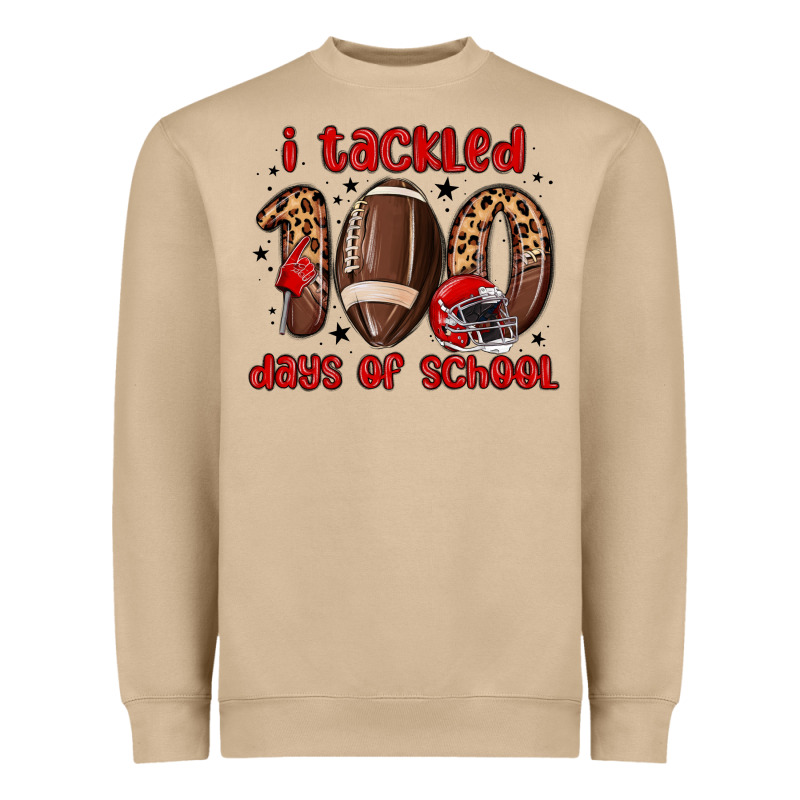 I Tackled 100 Days Of School Heavyweight Sweatshirt by MaliasSmallBusiness | Teevron