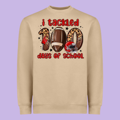 I Tackled 100 Days Of School Heavyweight Sweatshirt Designed By Maliassmallbusiness