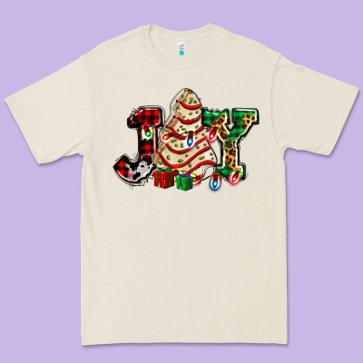 Joy With Christmas Tree Cake Ado Premium Tee Designed By Adodesignshop