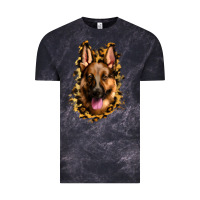 Cloud Black german shepherd leopard background Vintage Tee - Jasminsmagicworld