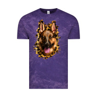 Cloud Purple german shepherd leopard background Vintage Tee - Jasminsmagicworld
