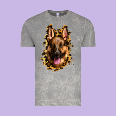 German Shepherd Leopard Background Vintage Tee Designed By Jasminsmagicworld