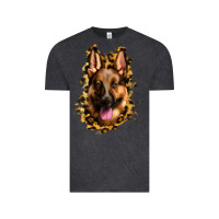 Vintage Black german shepherd leopard background Vintage Tee - Jasminsmagicworld