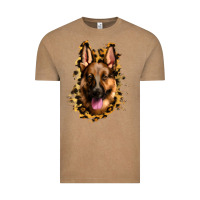 Vintage Coffee german shepherd leopard background Vintage Tee - Jasminsmagicworld