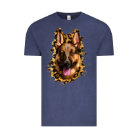 Vintage Denim german shepherd leopard background Vintage Tee - Jasminsmagicworld