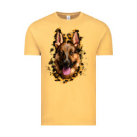 Vintage Mustard german shepherd leopard background Vintage Tee - Jasminsmagicworld