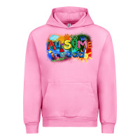 Fuchsia Pink Au-some dad Autism Urban Hoodie - FaDigitalArtStudio