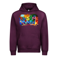 Mauve Wine Au-some dad Autism Urban Hoodie - FaDigitalArtStudio
