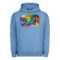 Pigment Pebble Blue Au-some dad Autism Urban Hoodie - FaDigitalArtStudio