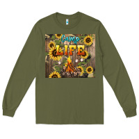 Army Green camp life Long Sleeve Tee - NancyCooperArtShop