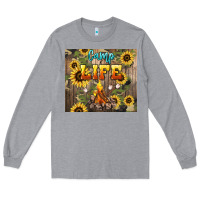Heather Grey camp life Long Sleeve Tee - NancyCooperArtShop