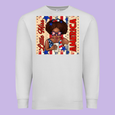 Little Miss America Premium Sweatshirt Designed By Tumblerdesignbyshophia