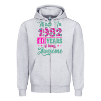 Heather Grey made in 1982, 40 years of being awesome Zipper Hoodie - Jasminsmagicworld