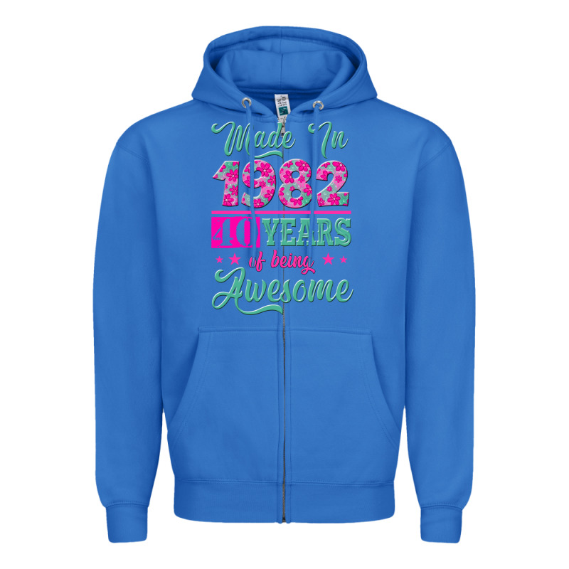 Made In 1982, 40 Years Of Being Awesome Zipper Hoodie by Jasminsmagicworld | Teevron