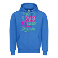 True Royal made in 1982, 40 years of being awesome Zipper Hoodie - Jasminsmagicworld