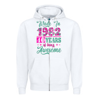 White made in 1982, 40 years of being awesome Zipper Hoodie - Jasminsmagicworld