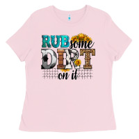 Bubblegum Pink rub some dirt on it soccer Ladies Tee - HRA Design Shop