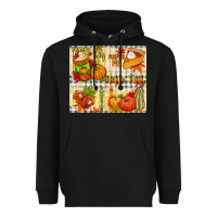 Black Hello Fall pumpkins Heavyweight Hoodie - NancyCooperArtShop
