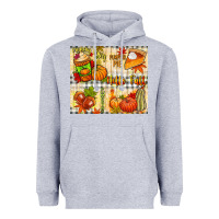 Heather Grey Hello Fall pumpkins Heavyweight Hoodie - NancyCooperArtShop
