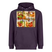 Plum Hello Fall pumpkins Heavyweight Hoodie - NancyCooperArtShop