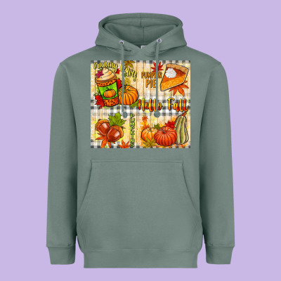 Hello Fall Pumpkins Heavyweight Hoodie Designed By Nancycooperartshop