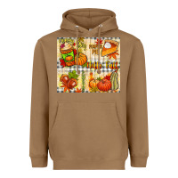 Toasted Coconut Hello Fall pumpkins Heavyweight Hoodie - NancyCooperArtShop
