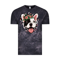 Cloud Black french bulldog floral Vintage Tee - Jasminsmagicworld