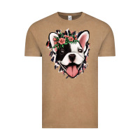 Vintage Coffee french bulldog floral Vintage Tee - Jasminsmagicworld