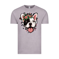 Vintage Zinc french bulldog floral Vintage Tee - Jasminsmagicworld