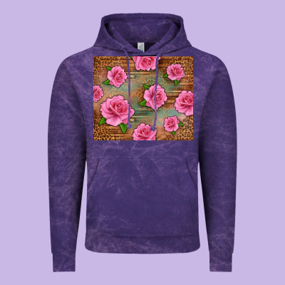 Western Pink Roses Vintage Hoodie Designed By Lillyallendesigns
